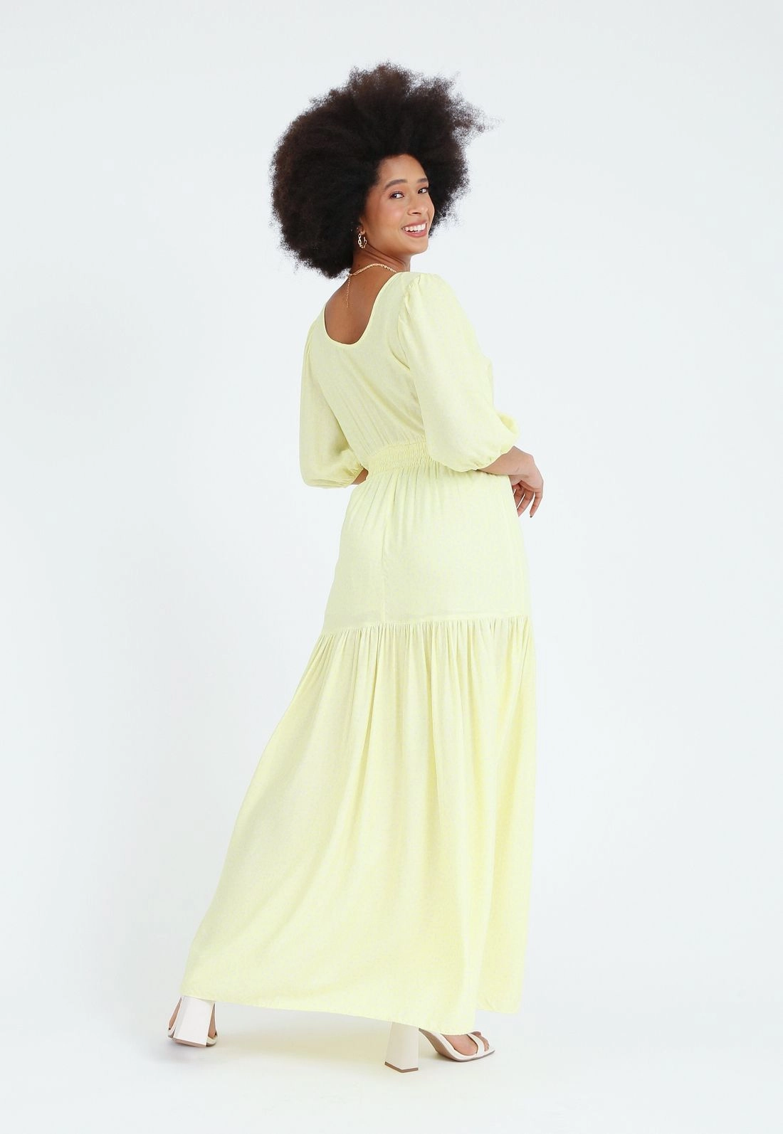 Vestido Viscose 3/4 Fenda