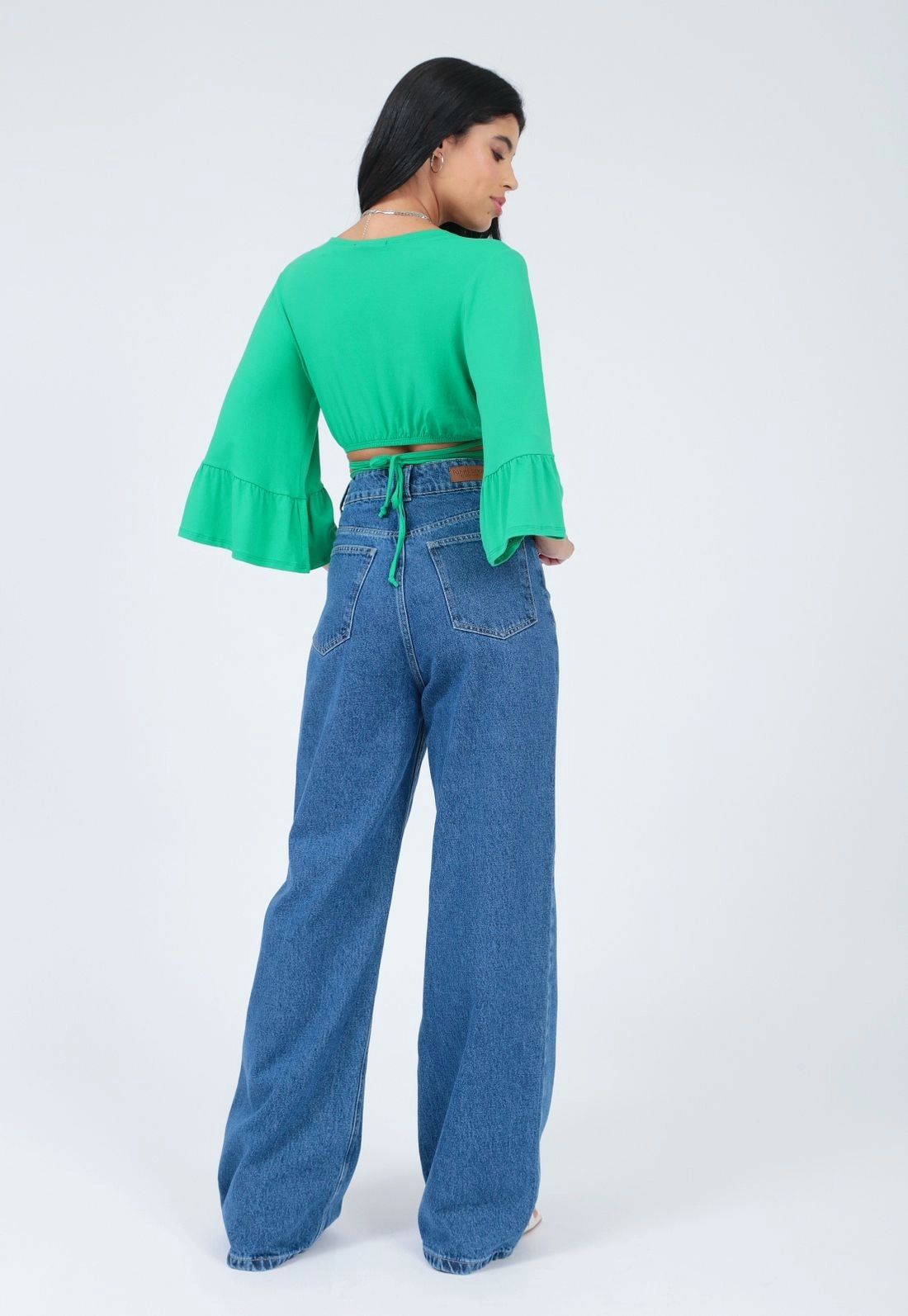 Calça Jeans Wide Leg Escura