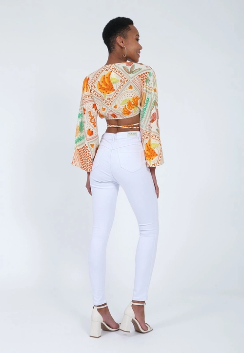 Calca Skinny Sarja Branco