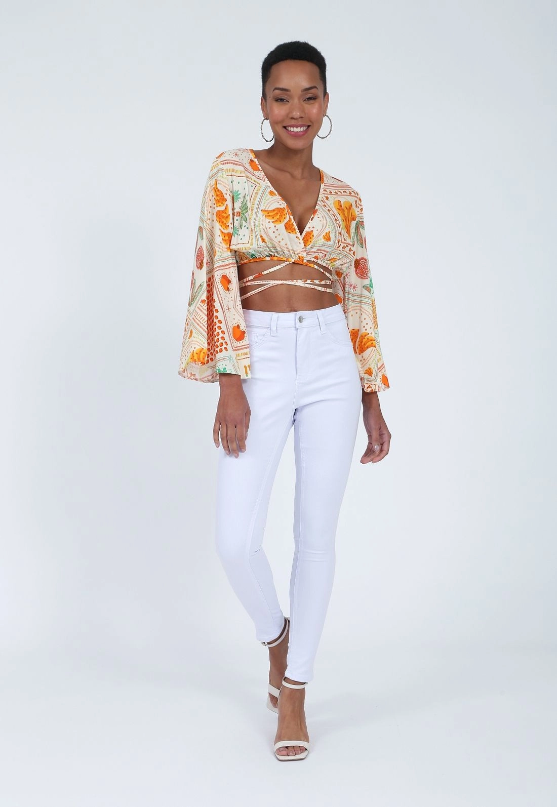 Calca Skinny Sarja Branco