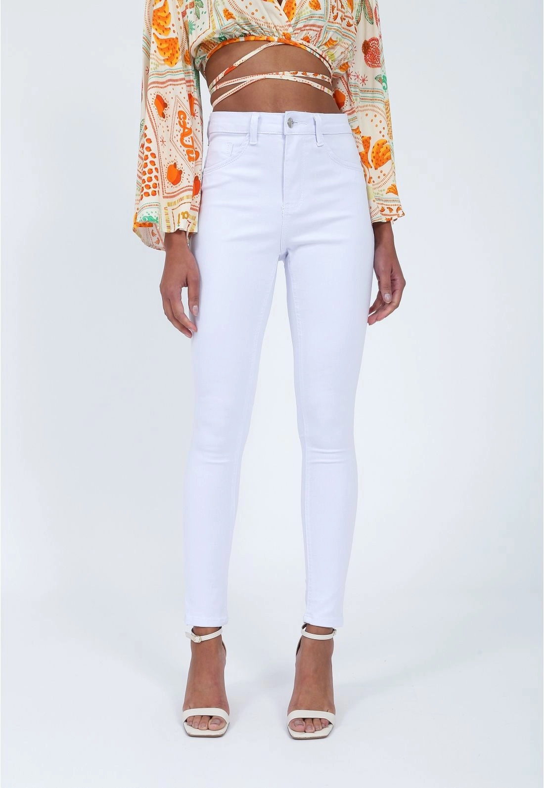 Calca Skinny Sarja Branco