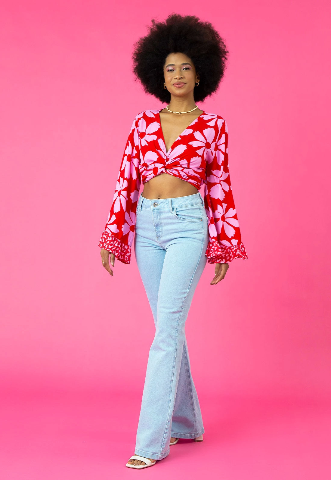 Calça Jeans Lycra Flare