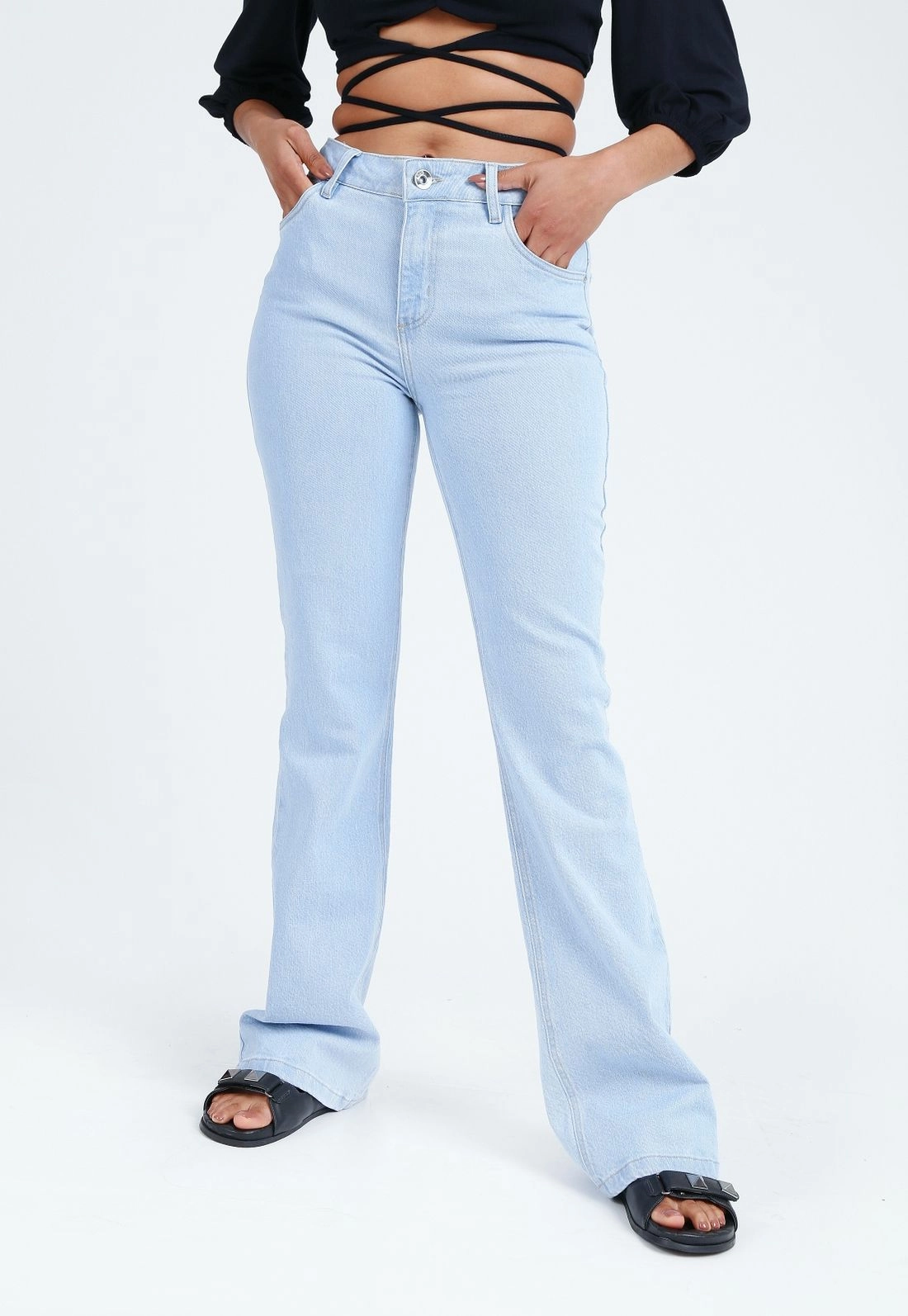 Calça Jeans Lycra Flare