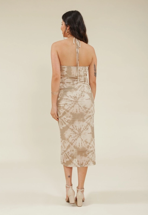 Vestido Midi Alca Tule Tie Dye Franzido P