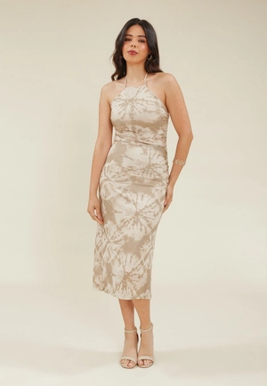 Vestido Midi Alca Tule Tie Dye Franzido P