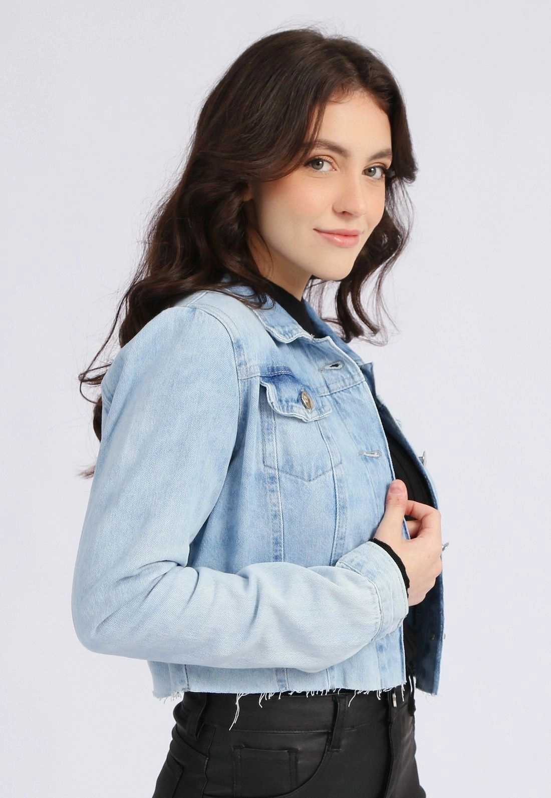 Jaqueta Jeans Cropped Borboleta