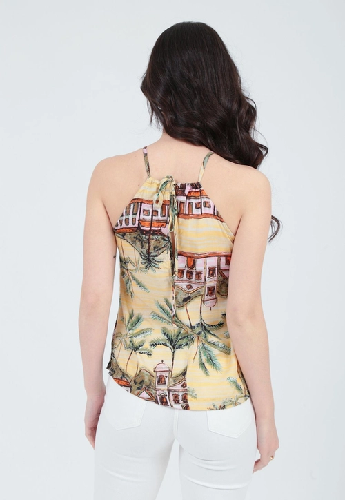 Blusa Viscose Frente Única Estampada