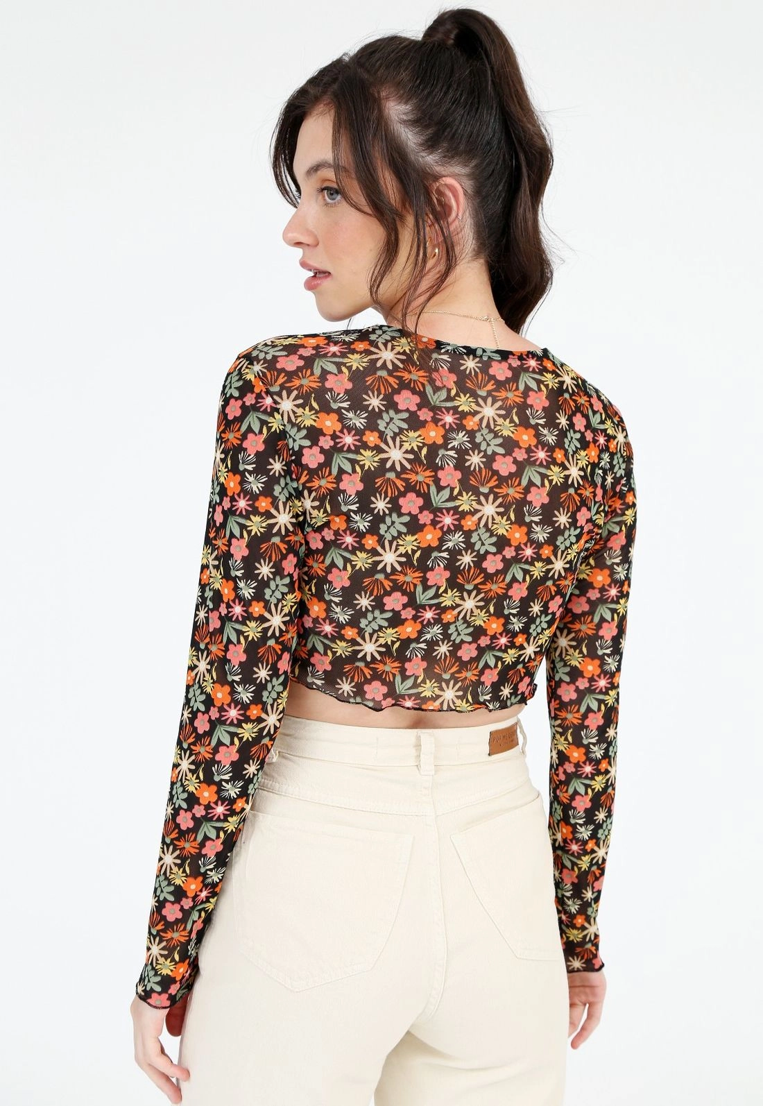 Blusa Cropped Tule Frufru