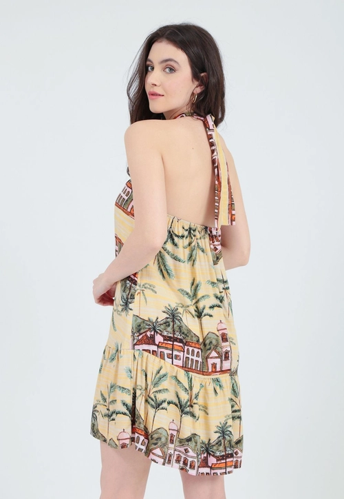Vestido Viscose Frente Única Paisagem
