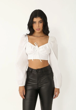Cropped Tricoline Puxador Busto