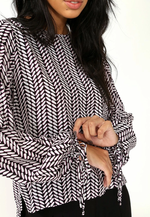 Blusa Viscose Manga Longa Estampado