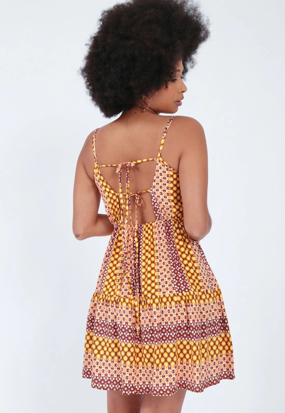Vestido Viscose Curto Alça Babado P