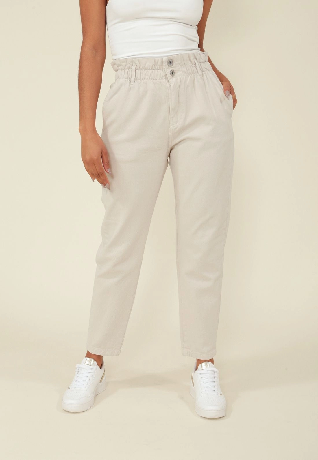 Calça Sarja Clochard Cintura Alta