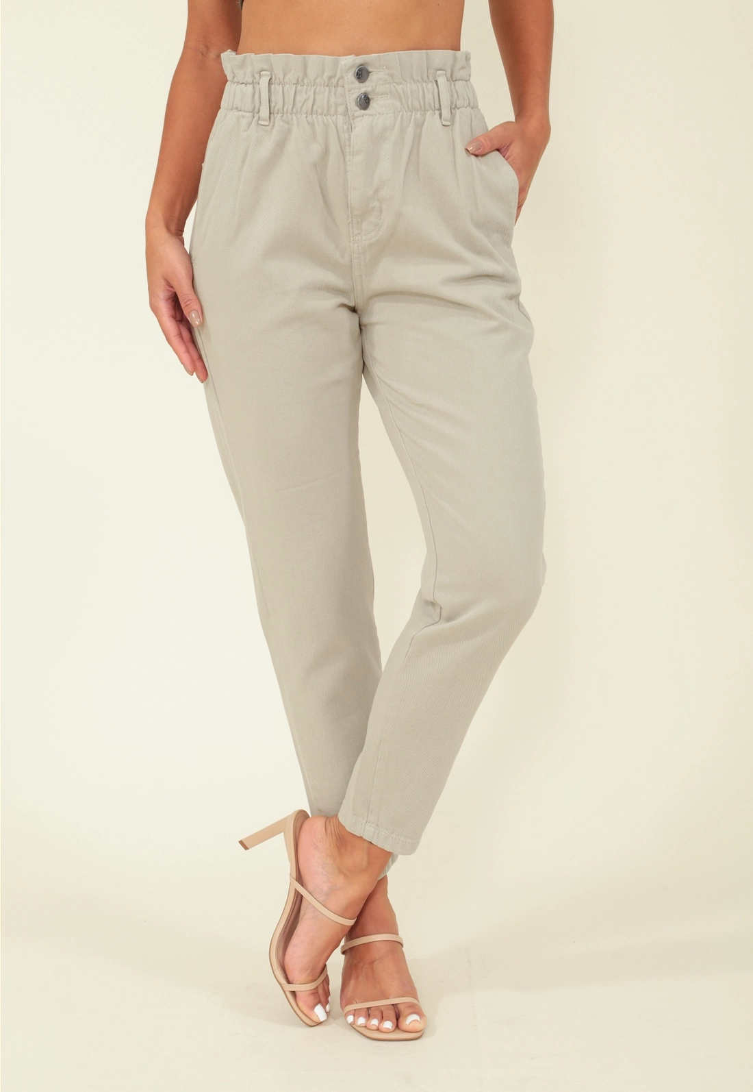 Calça Sarja Clochard Cintura Alta