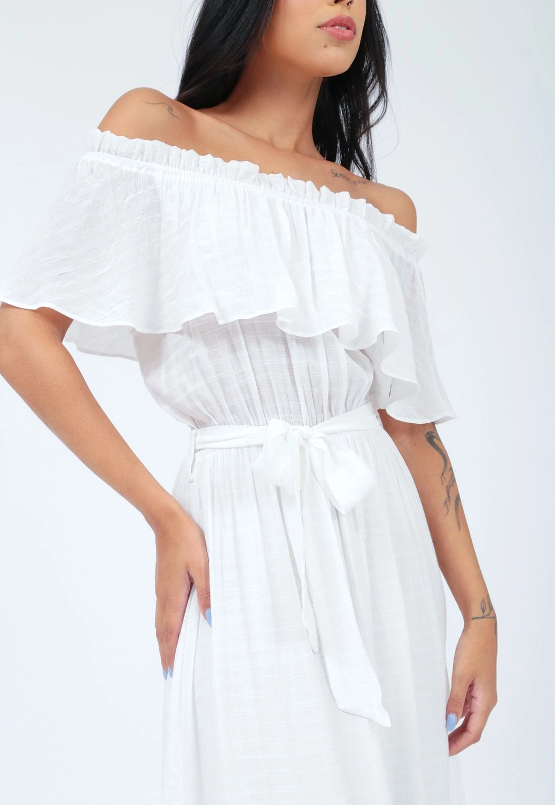Vestido Viscose Magnetado Ombro A Ombro