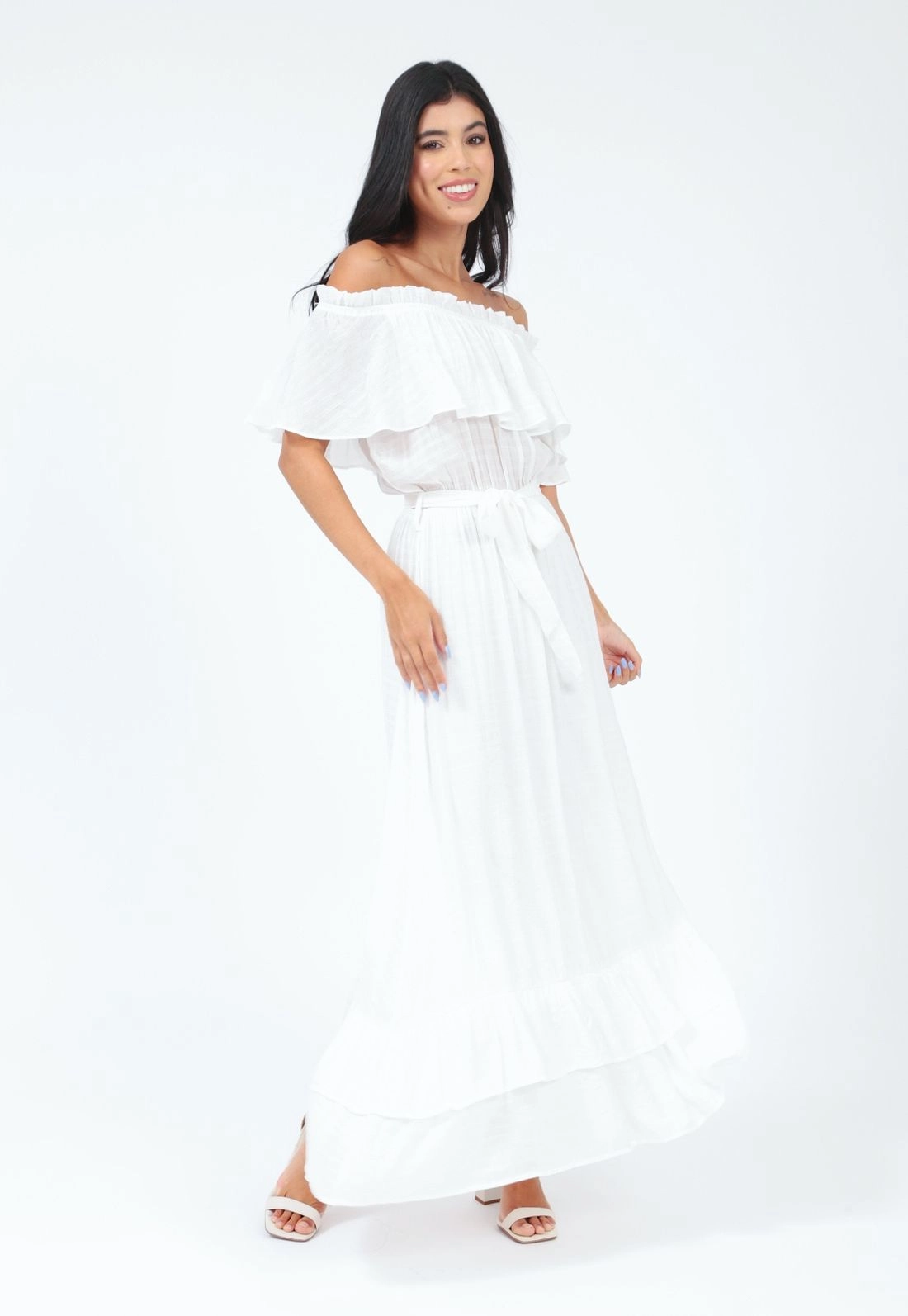 Vestido Viscose Magnetado Ombro A Ombro