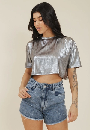Short Jeans  Aplique Strass