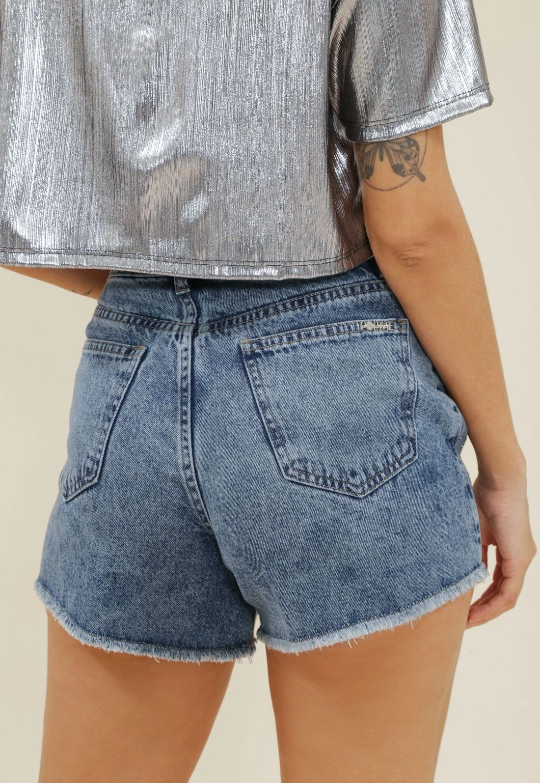 Short Jeans  Aplique Strass