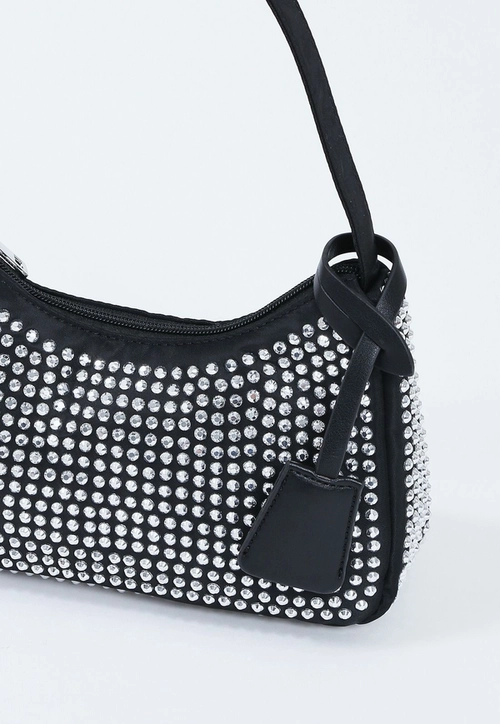 Bolsa Pu Baguete Strass
