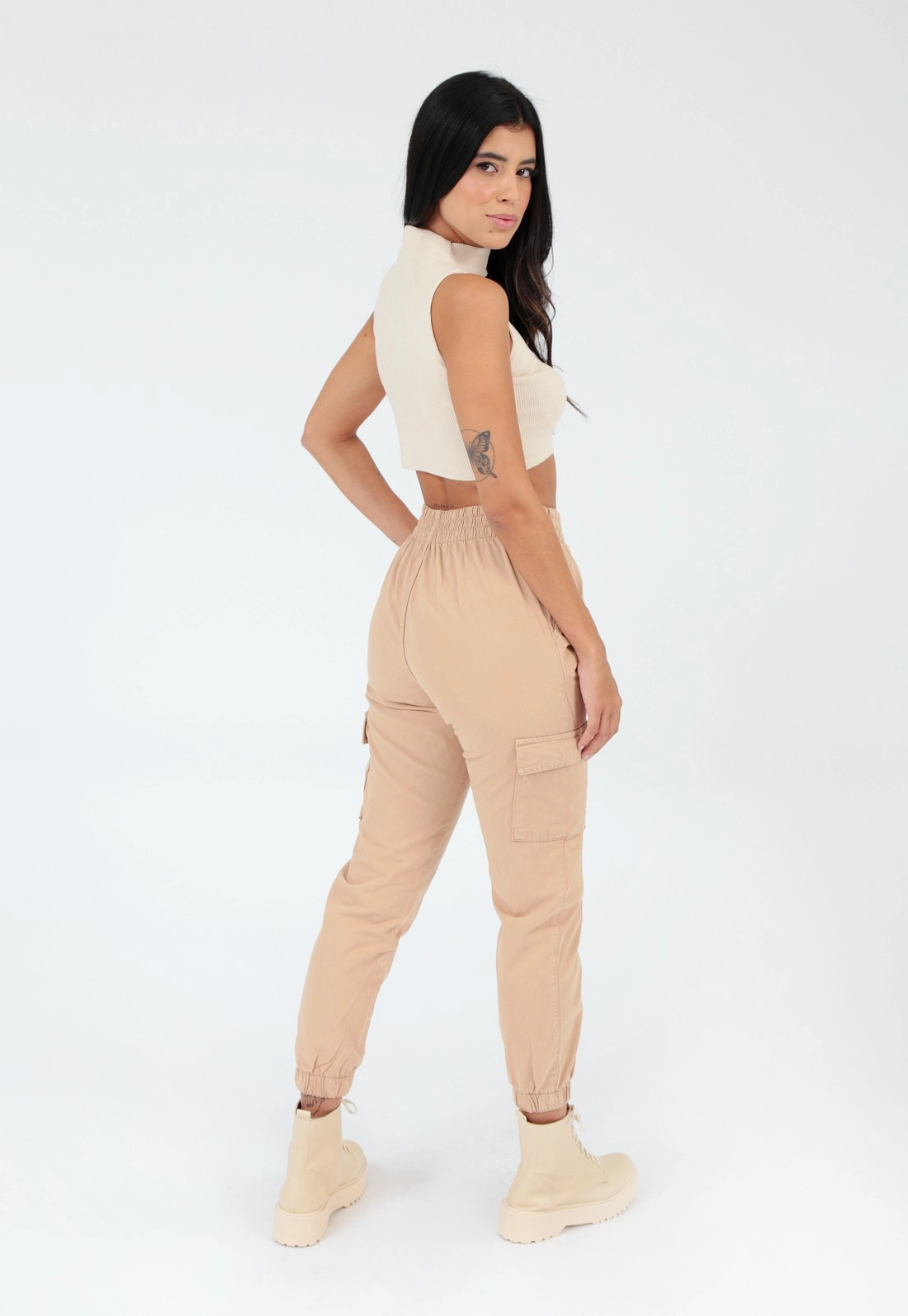 Calça Sarja Jogger Bolso Cargo