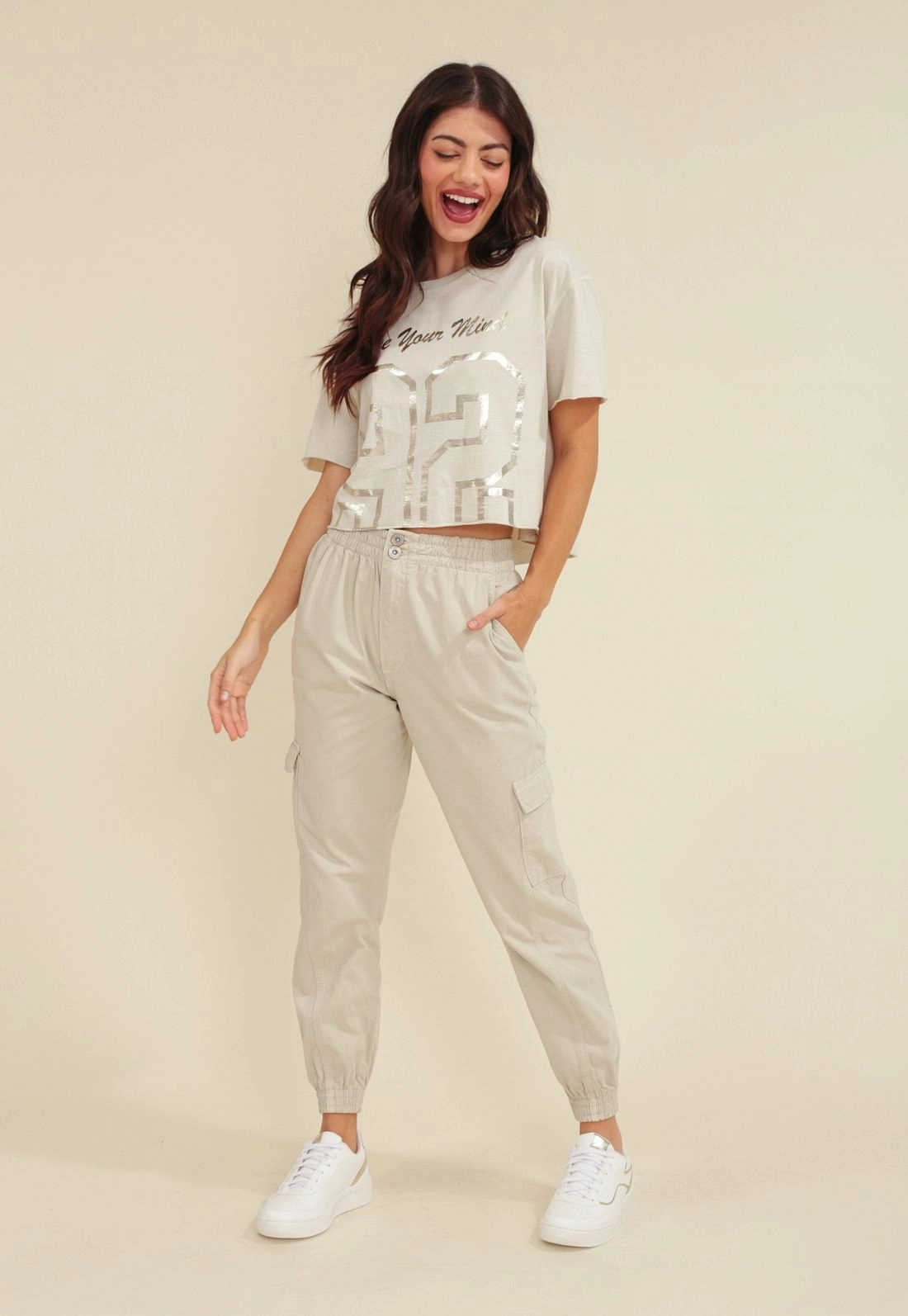 Calça Sarja Jogger Bolso Cargo