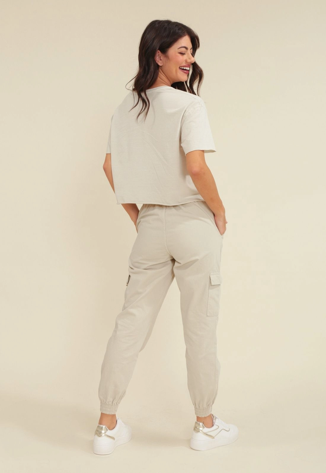 Calça Sarja Jogger Bolso Cargo