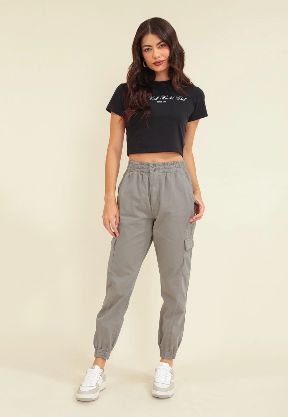Calça Sarja Jogger Bolso Cargo