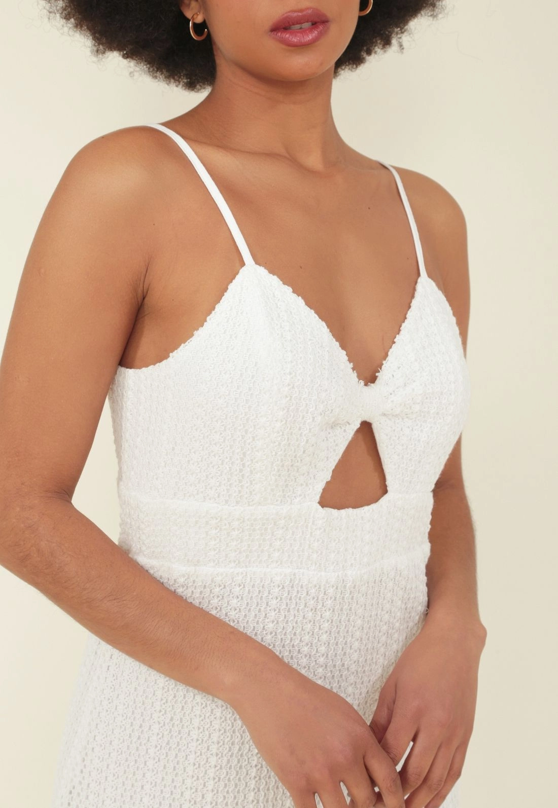 Vestido Malha Jaquard Alca Abertura Decote