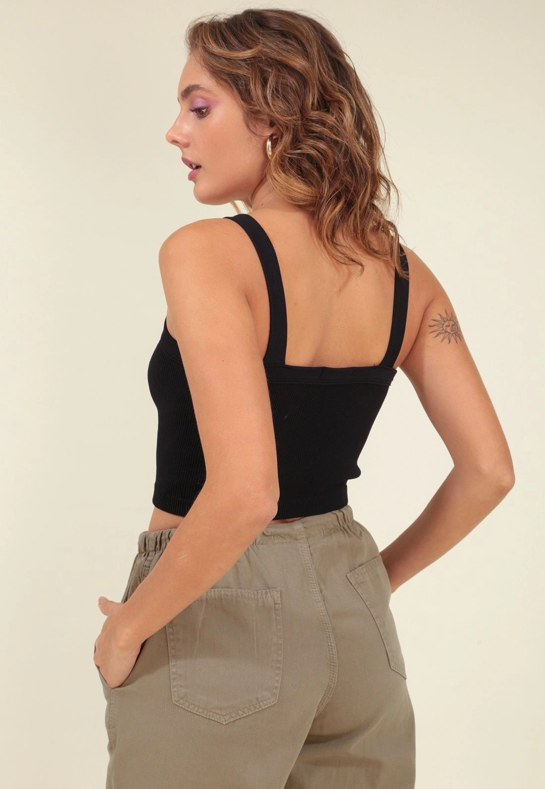 Blusa Cropped Poliamida Sem Costura Alça