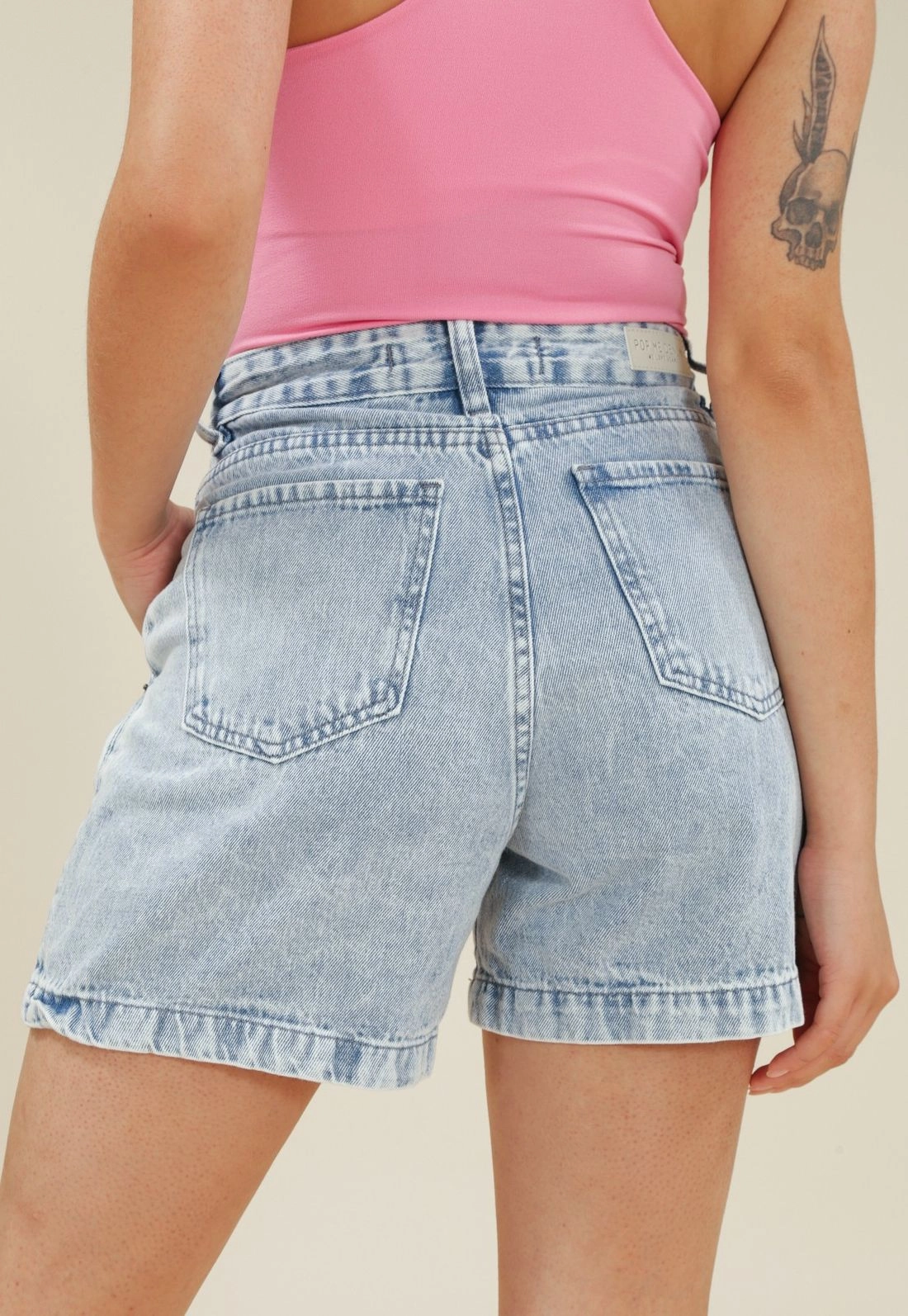 Short Baggy Jeans Com Prega