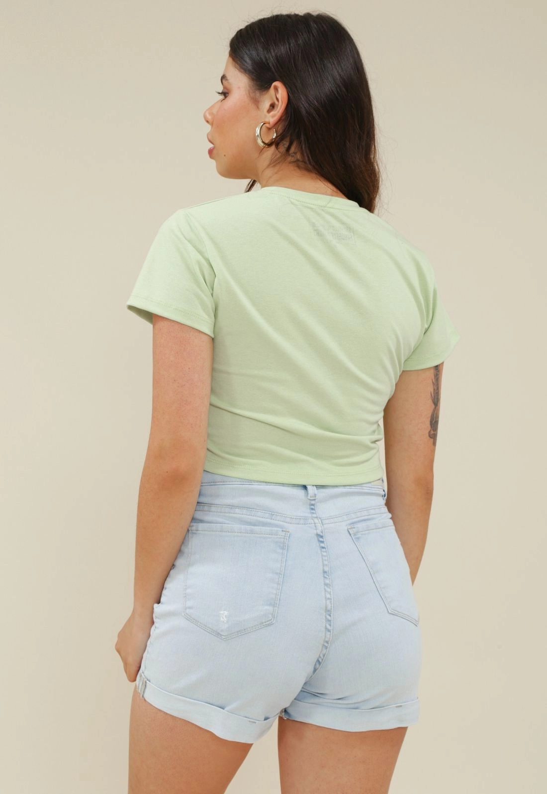 Short Jeans Com Lycra Cintura Media Barra Dobrada