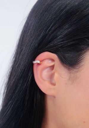 Brinco Earcuff Metal Strass 2 Voltas