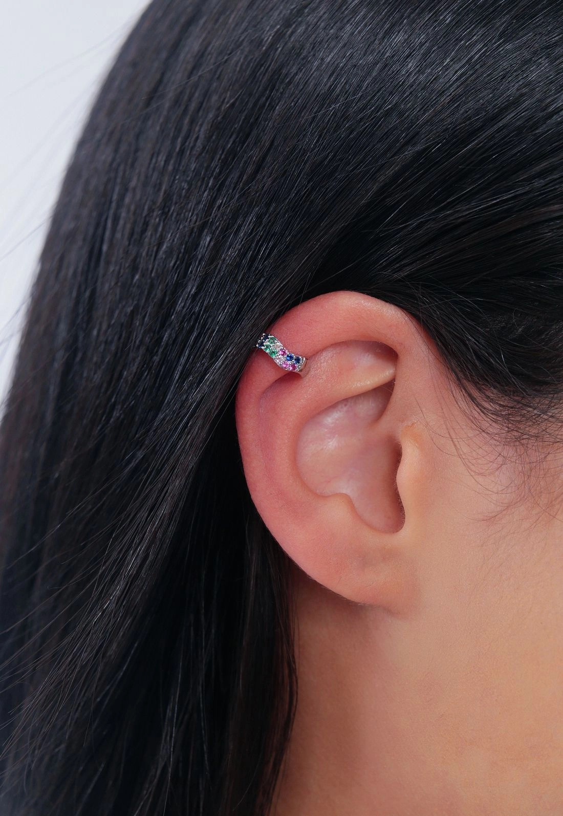 Brinco Earcuff Metal Strass 2 Voltas