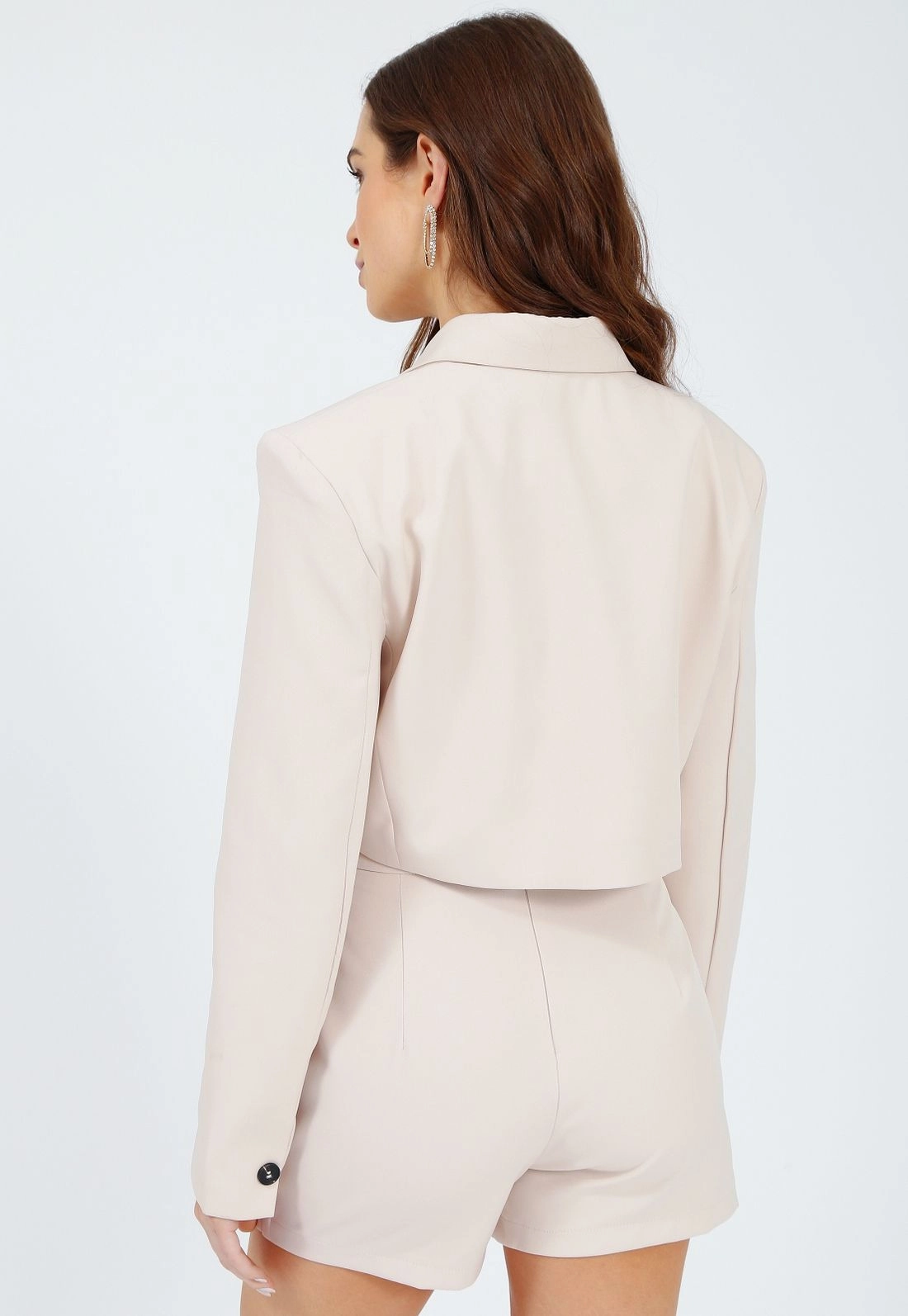 Blazer Cropped Alfaiataria Manga Longa