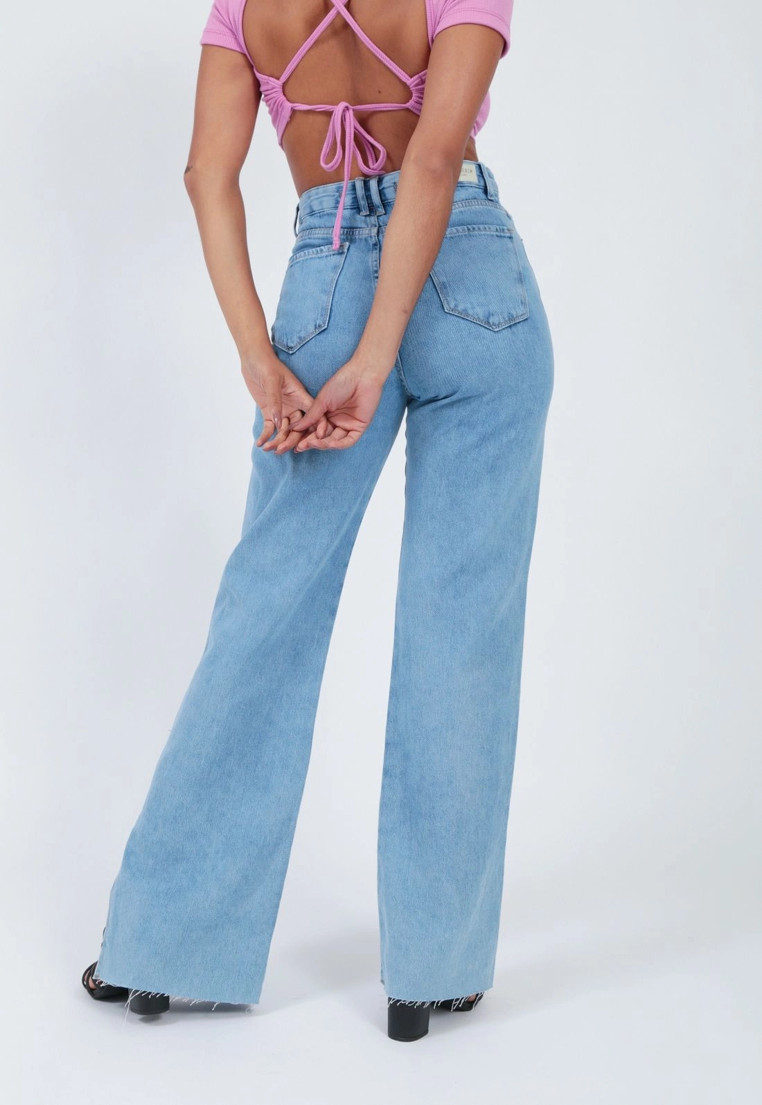 Calça Jeans Reta Azul Rasgo