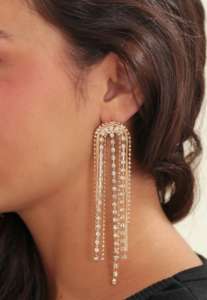 Brinco Strass Alongado