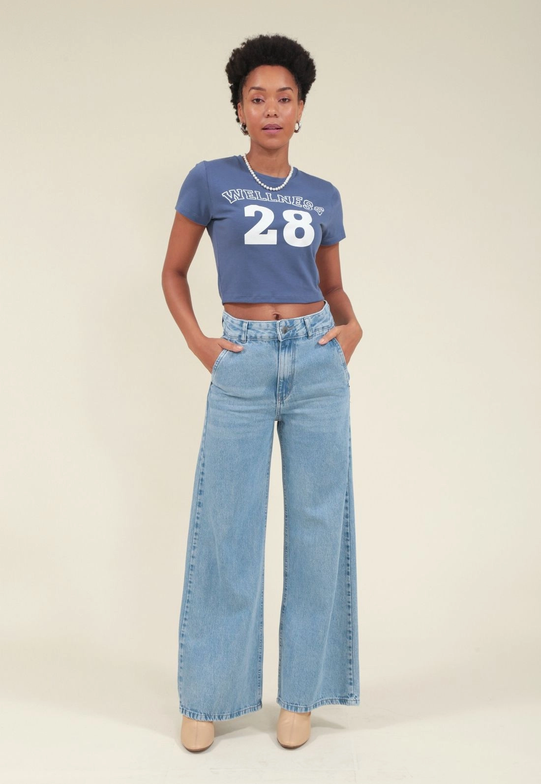Blusa Cropped Cotton Manga Curta Wellness