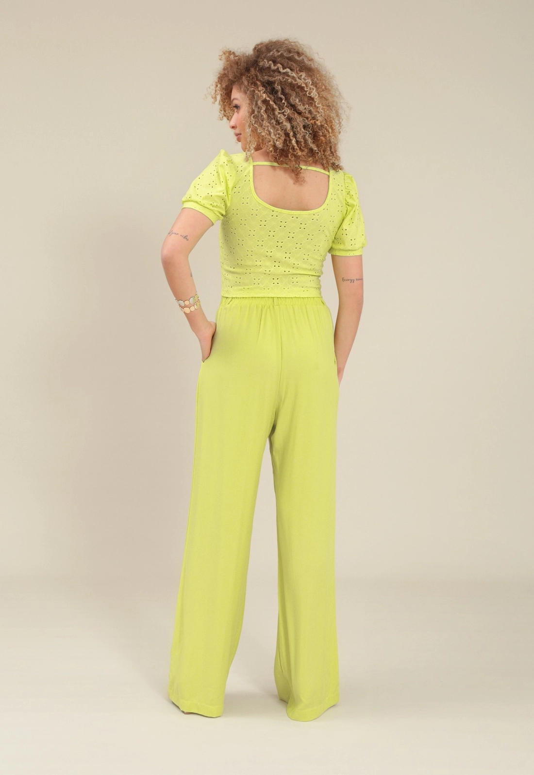 Calça Viscose Twill Wide Leg Prega