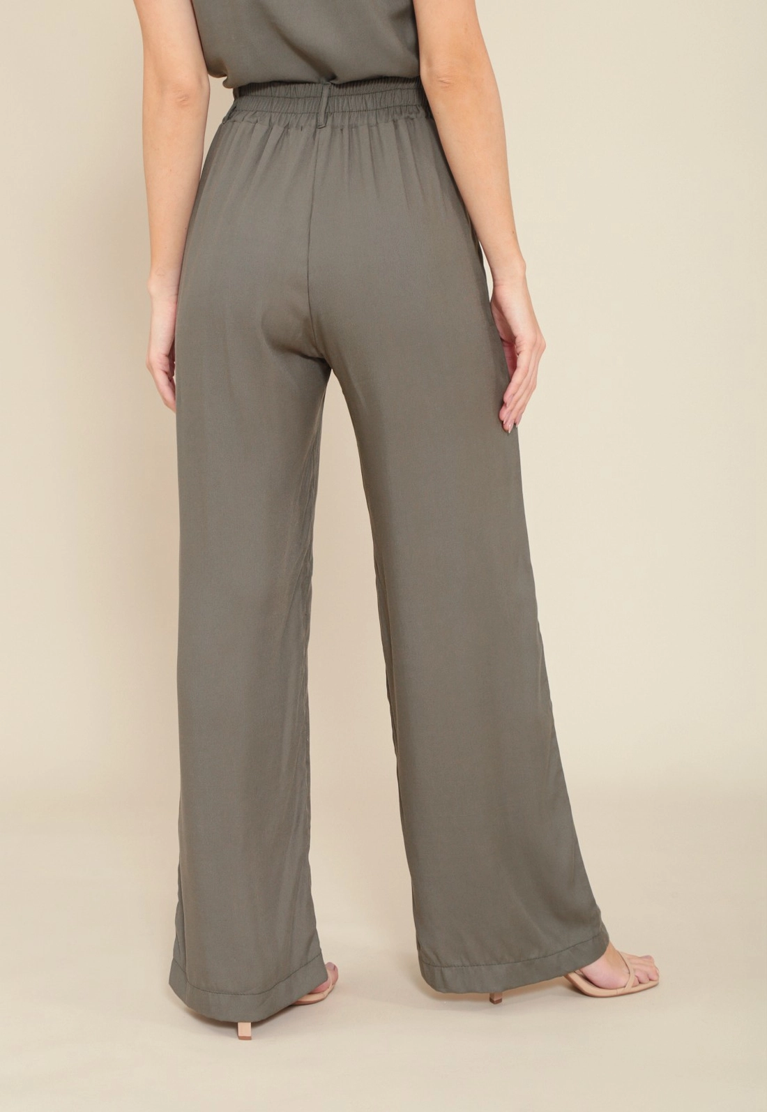 Calça Viscose Twill Wide Leg Prega