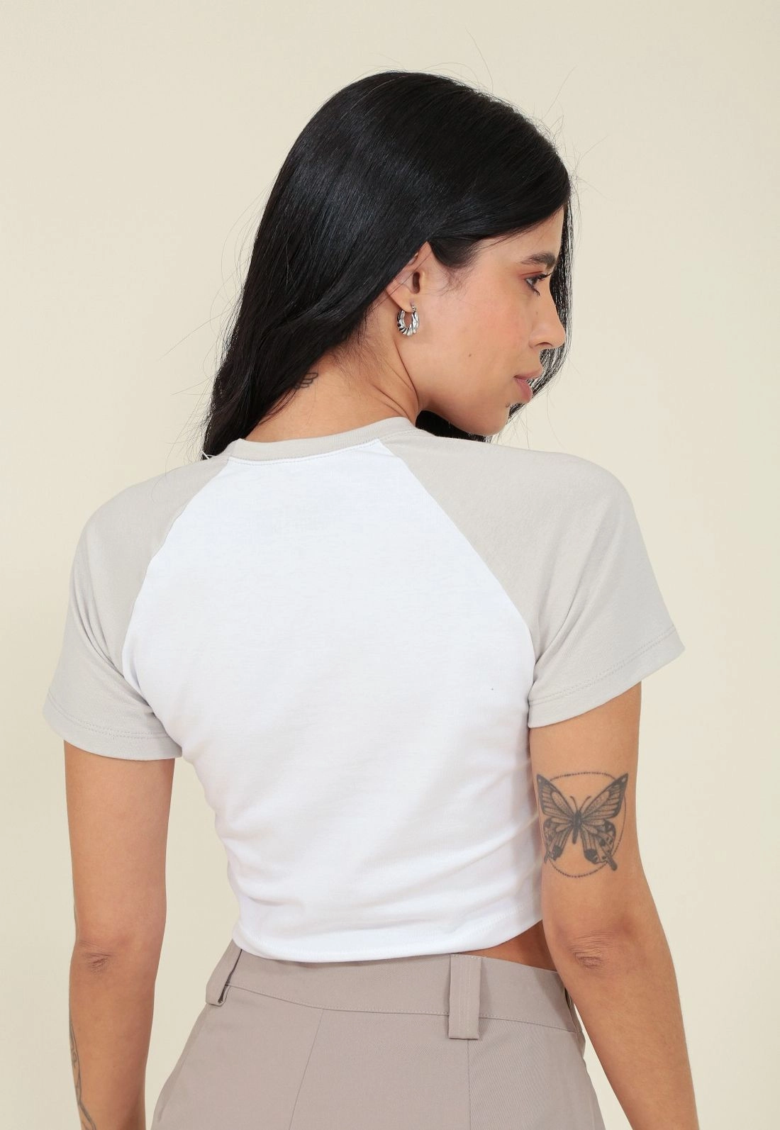Blusa Cropped Em Cotton Manga Curta Ragla Silk Estrela