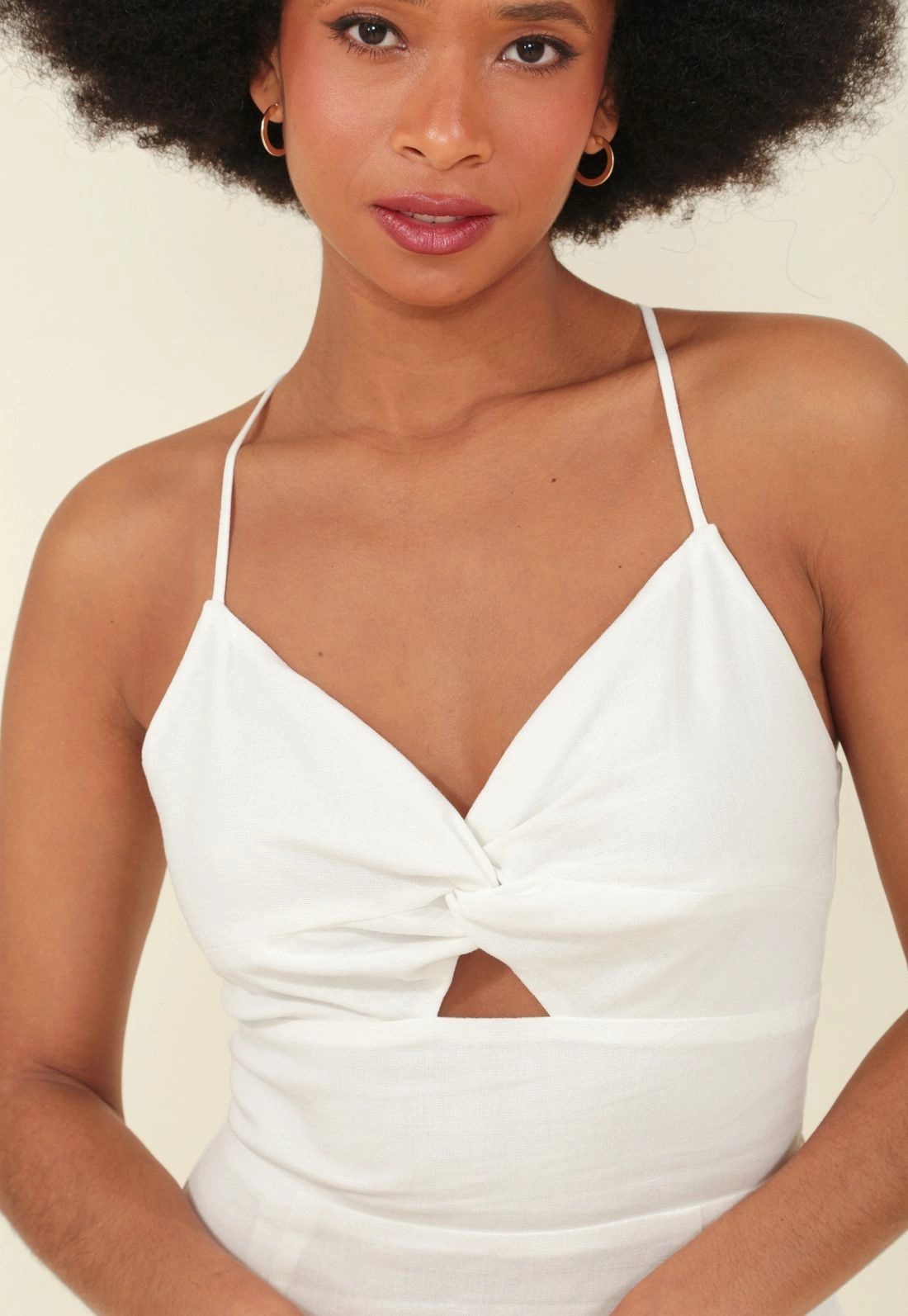 Vestido Longo Em Algodao Com Barra Lasie E Alca