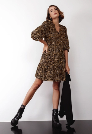 Vestido Viscose 7/8 Animal Print