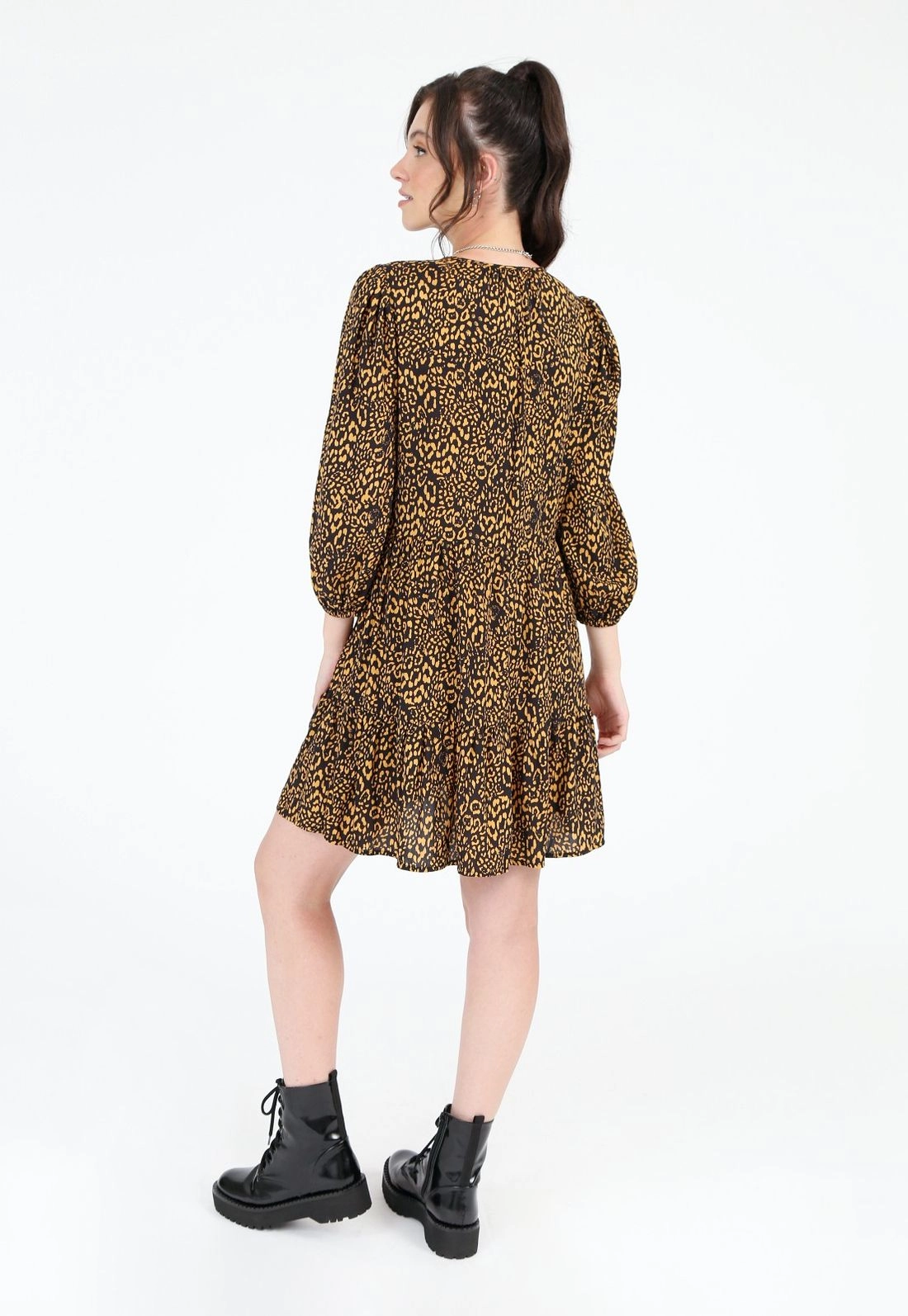 Vestido Viscose 7/8 Animal Print