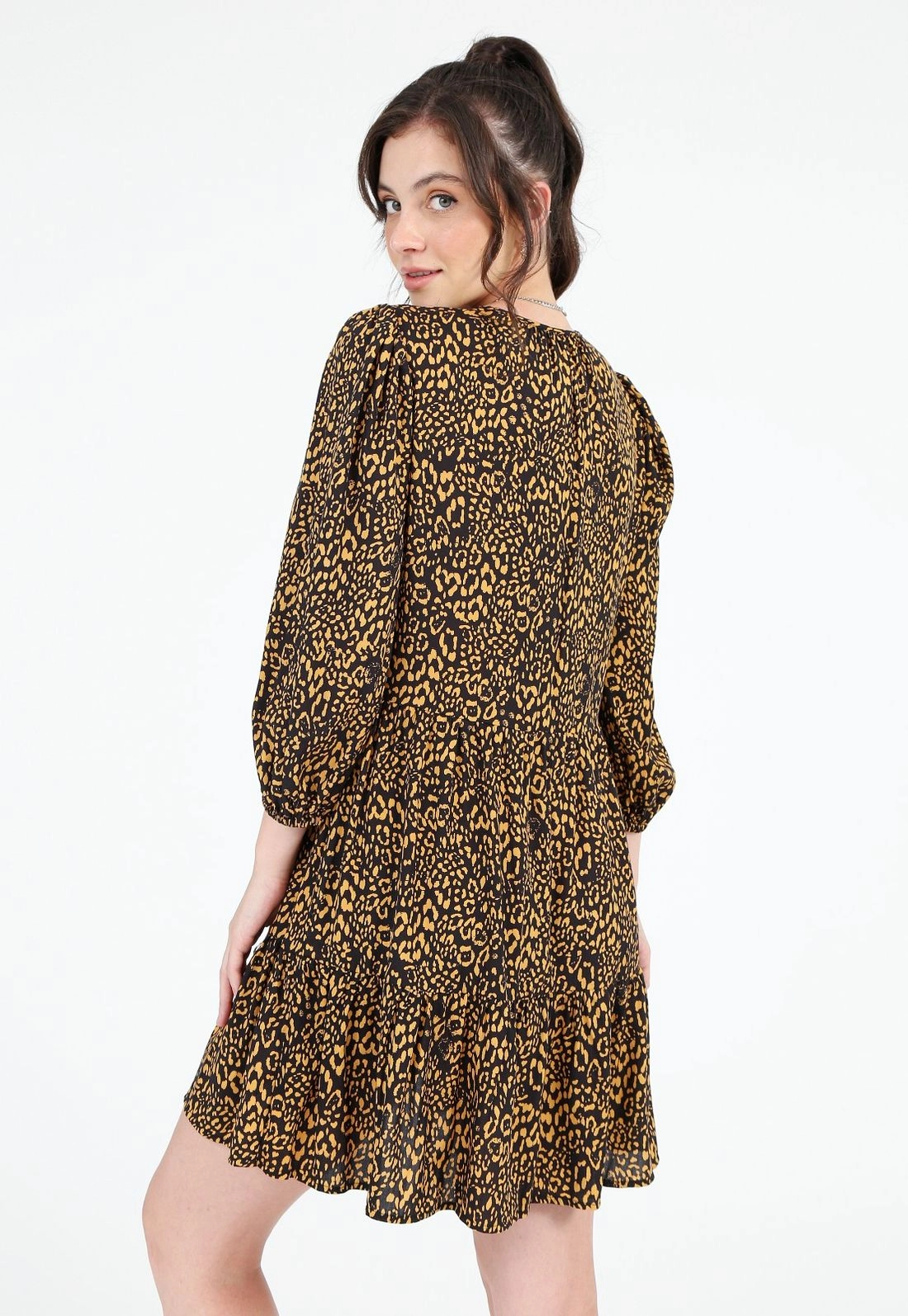 Vestido Viscose 7/8 Animal Print