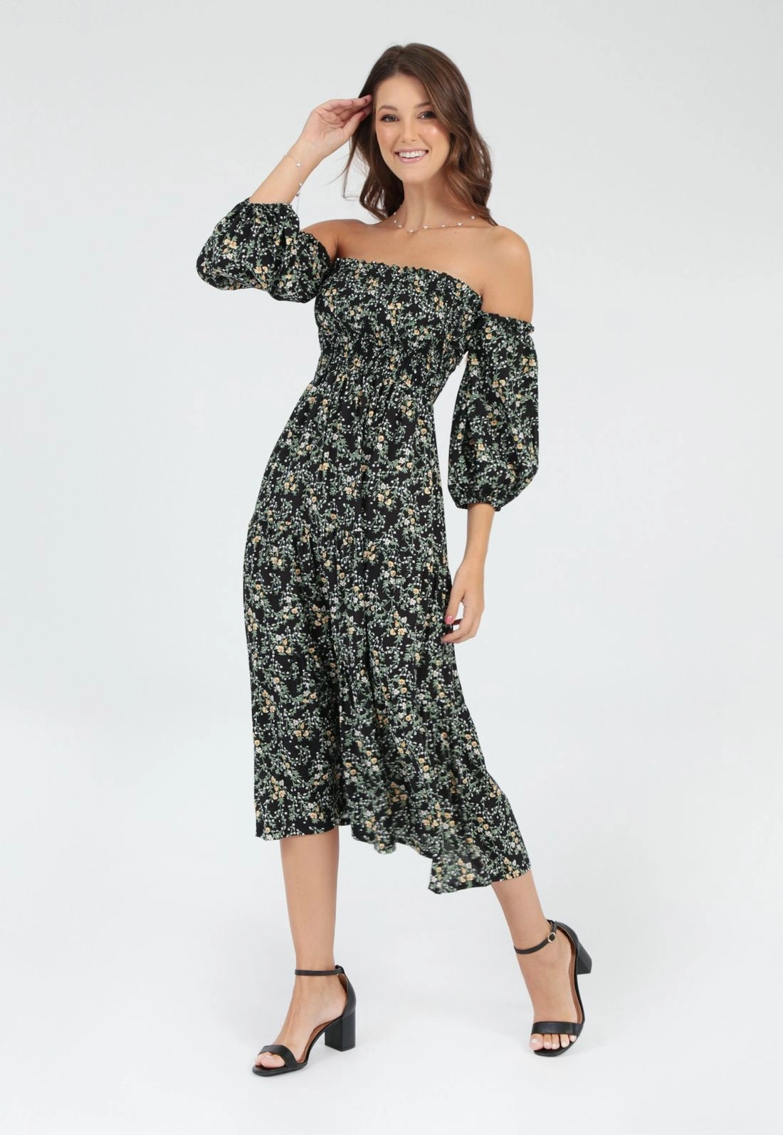 Vestido Viscose Midi 7/8 Liberty