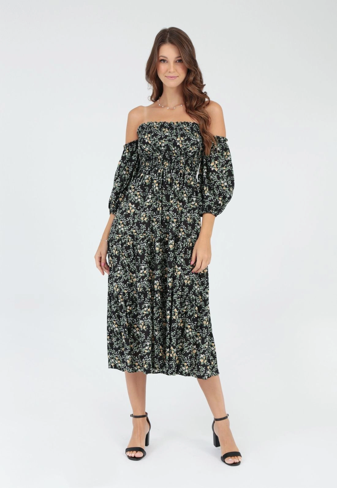 Vestido Viscose Midi 7/8 Liberty