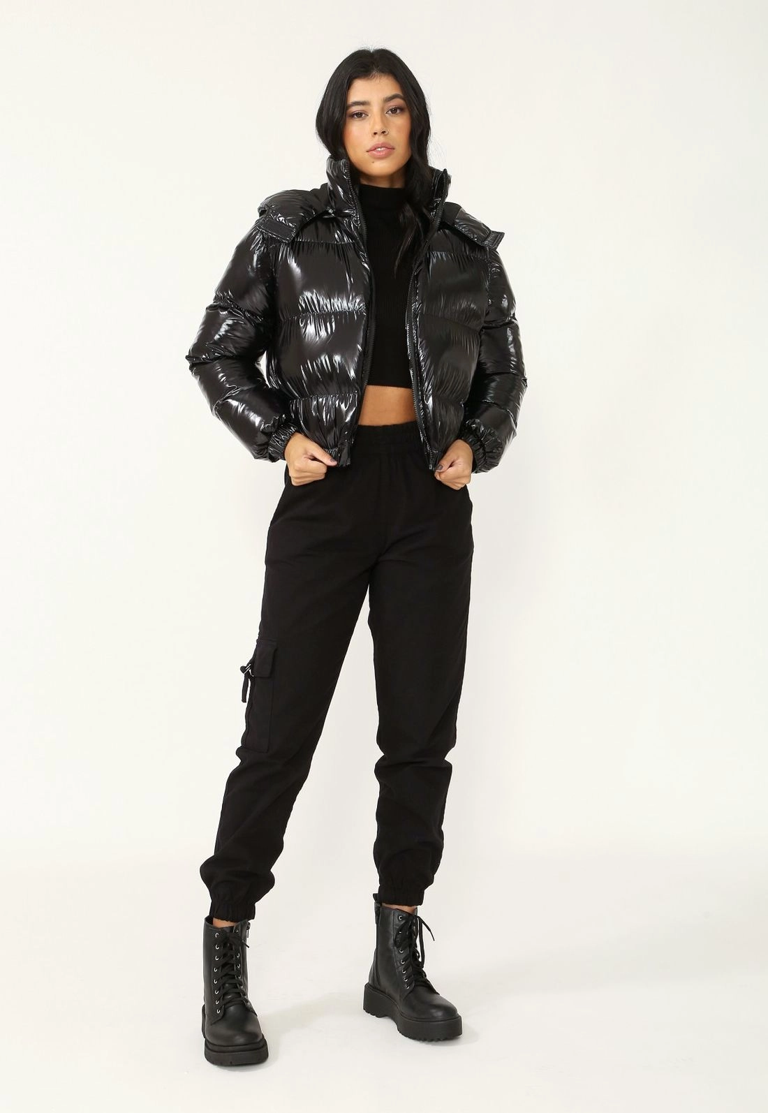 Jaqueta Nylon Vinil Puffer Matelassê