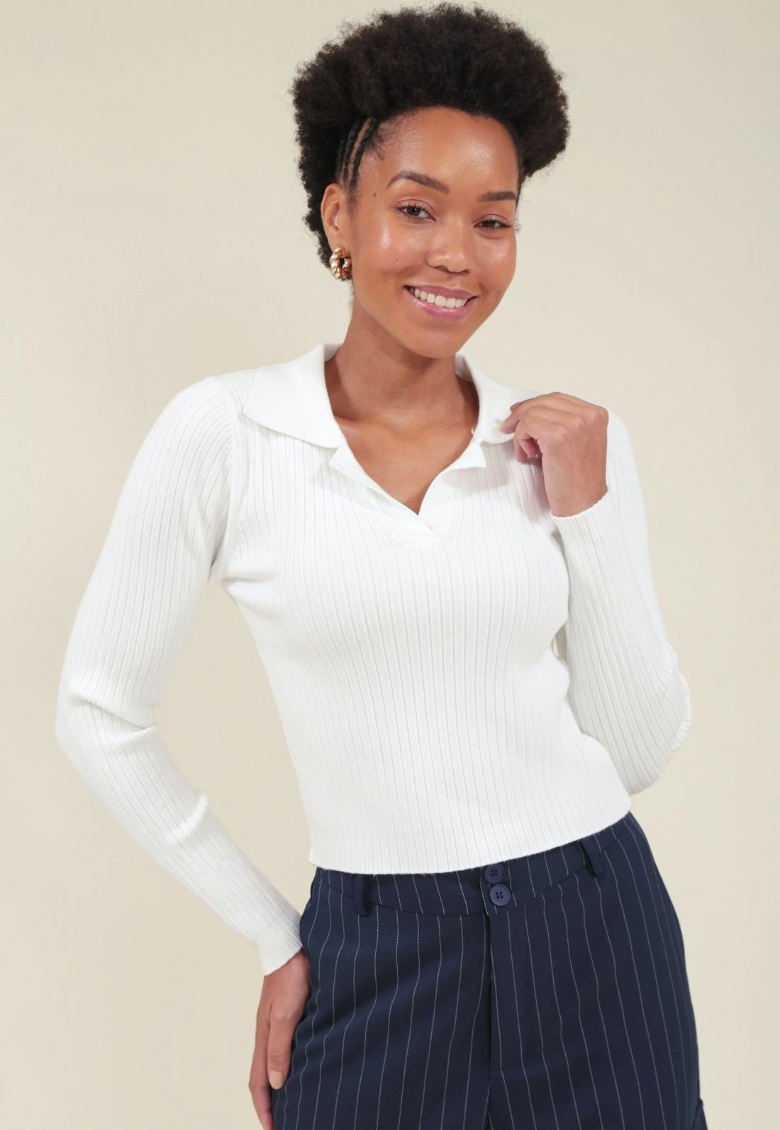 Blusa Tricô Gola Polo