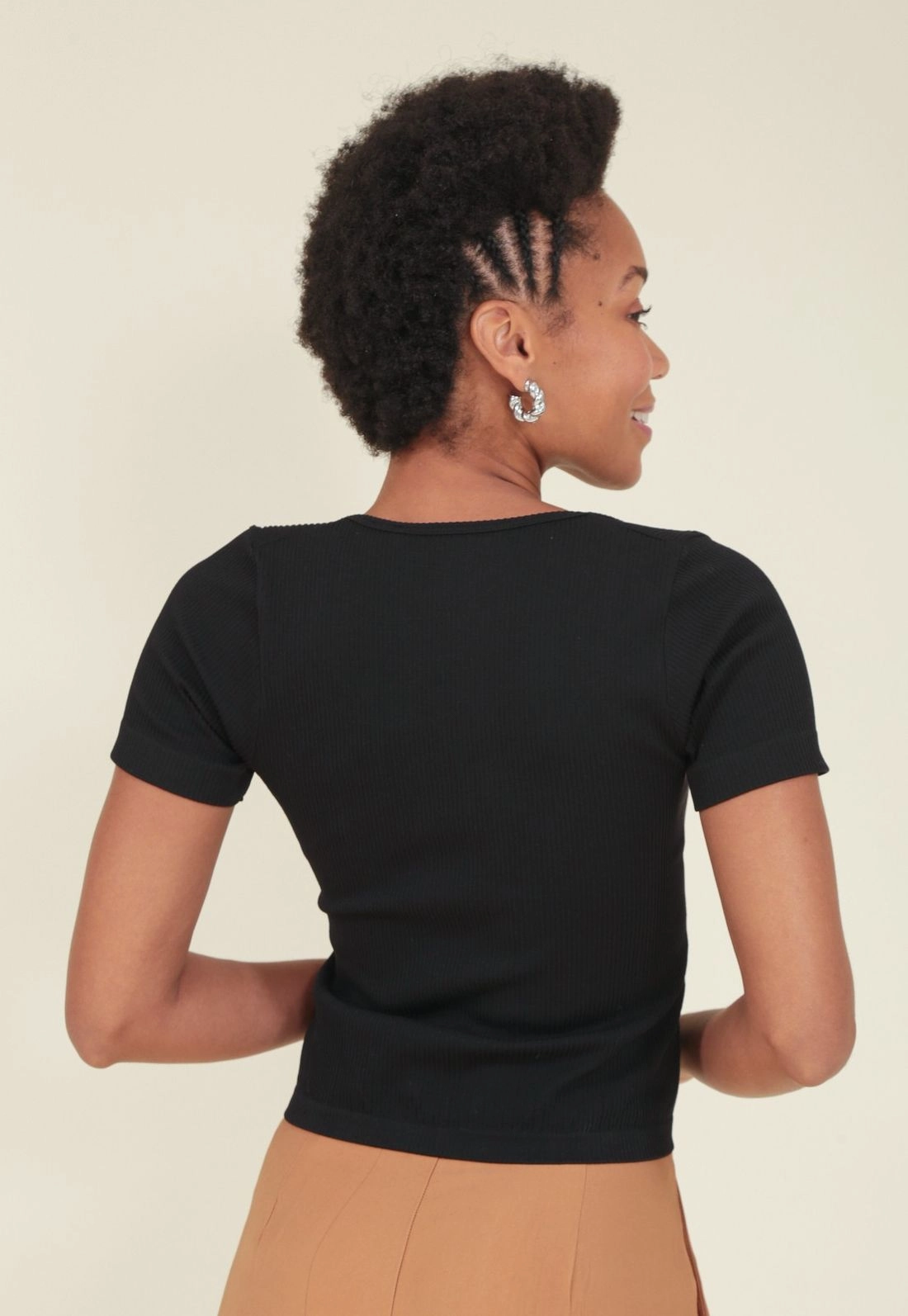 Blusa Poliamida Sem Costura Manga Curta