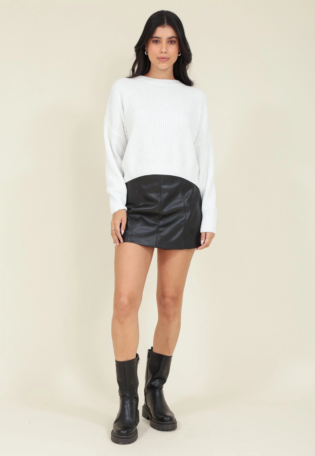 Blusa Tricô Chenile Manga Longa Bufante